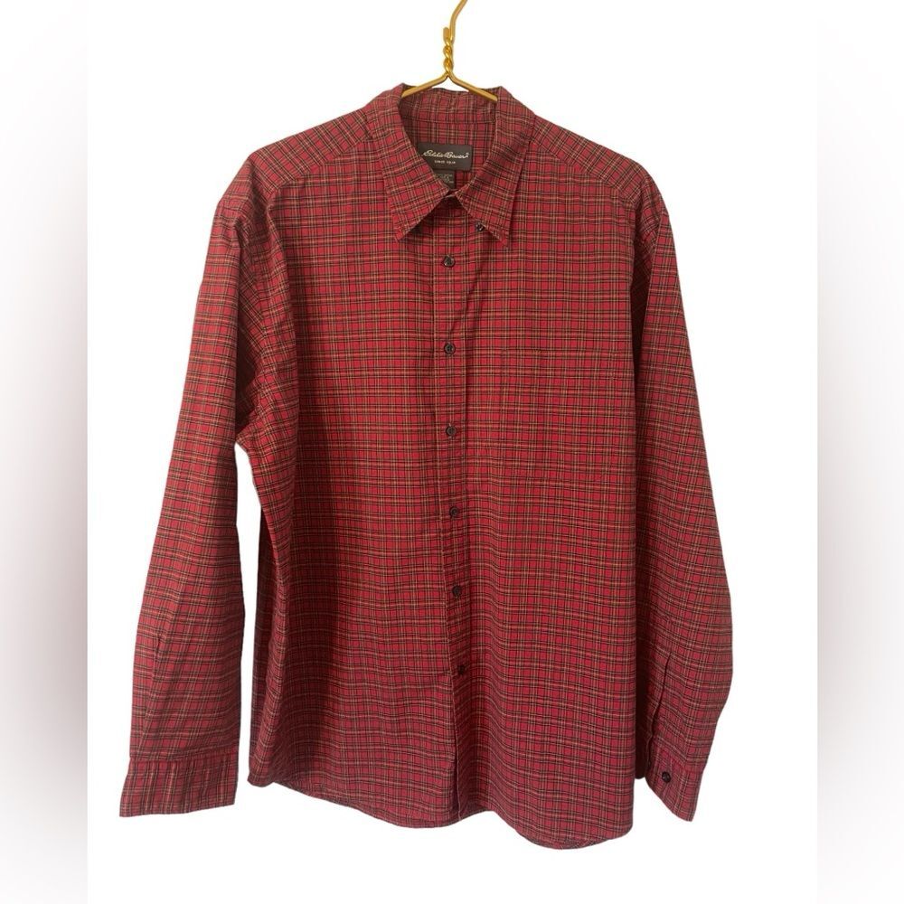 Eddie Bauer Men’s 100% Cotton Button Up Shirt,‎ Size Large